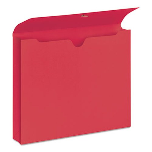 Smead Expanding Wallet with Elastic Cord, 2" Expansion, 1 Section, Elastic Cord Closure, Letter Size, Red, 10/Box Item: SMD77205