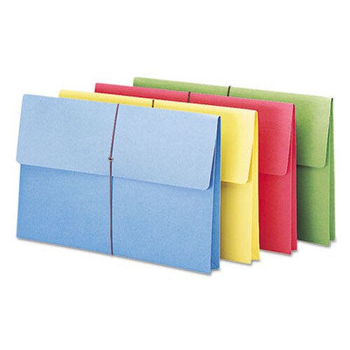 Smead Expanding Wallet with Elastic Cord, 2" Expansion, 1 Section, Elastic Cord Closure, Legal Size, Assorted Colors, 50/Box Item: SMD77271
