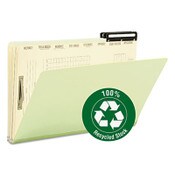 Smead Pressboard Mortgage Folders, 1" Expansion, 8 Dividers, 1 Fastener, Legal Size, Green Exterior, 10/Box Item: SMD78208