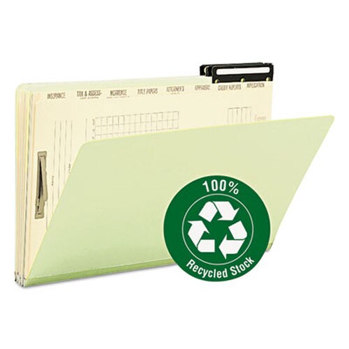 Smead Pressboard Mortgage Folders, 1" Expansion, 8 Dividers, 1 Fastener, Legal Size, Green Exterior, 10/Box Item: SMD78208