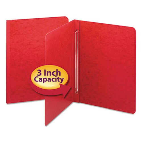 Smead Prong Fastener Premium Pressboard Report Cover, Two-Piece Prong Fastener, 3" Capacity, 8.5 x 11, Bright Red/Bright Red Item: SMD81252