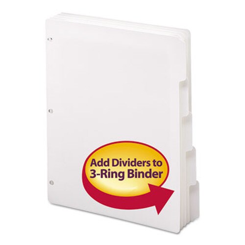 Smead Three-Ring Binder Index Divider, 5-Tab, 11 x 8.5, White, 20 Sets Item: SMD89415