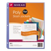 Smead Organized Up Poly Slash Jackets, 2-Sections, Letter Size, Assorted Colors, 5/Pack Item: SMD89505