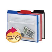 Smead Poly Project Organizer with Zip Pouch, 2-Sections, 1/3-Cut Tab, Letter Size, Assorted Colors, 3/Pack Item: SMD89614