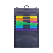 Smead Cascading Wall Organizer, 6 Sections, Letter Size, 14.25 x 24.25, Gray, Neon Green, Neon Orange, Neon Pink, Purple, Yellow Item: SMD92060
