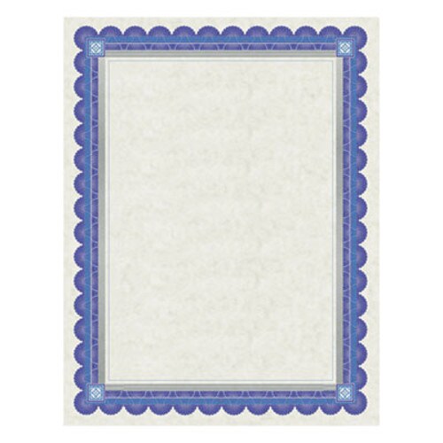 Southworth® Parchment Certificates, Academic, 8.5 x 11, Ivory with Blue/Silver Foil Border, 15/Pack Item: SOUCT1R
