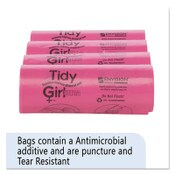 Tidy Girl™ Feminine Hygiene Sanitary Disposal Bags, 4" x 4" x 10", Pink/Black, 150 Bags/Roll, 4 Rolls/Carton Item: STOTGUF