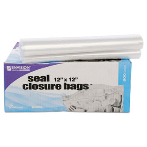 Stout® by Envision™ Seal Closure Bags, 2 mil, 12" x 12", Clear, 500/Carton Item: STOZF008C