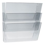 Storex Wall File, 3 Sections, Legal Size 16" x 4" x 14", Clear, 3/Set Item: STX70229U06C