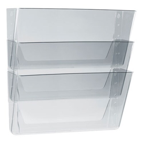 Storex Wall File, 3 Sections, Legal Size 16" x 4" x 14", Clear, 3/Set Item: STX70229U06C