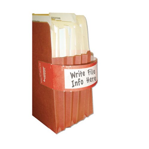 Tabbies® File Pocket Handles, 9.63 x 2, Red/White, 4/Sheet, 12 Sheets/Pack Item: TAB68805