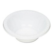 Tablemate® Plastic Dinnerware, Bowl, 12 oz, White, 125/Pack Item: TBL12244WH