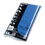 Tablemate® Table Set Rectangular Table Cover, Heavyweight Plastic, 54" x 108", Blue, 6/Pack Item: TBL549BL
