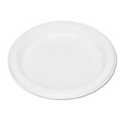 Tablemate® Plastic Dinnerware, Plates, 7" dia, White, 125/Pack Item: TBL7644WH