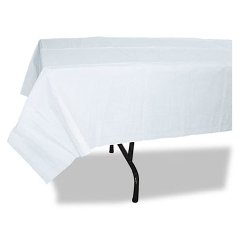 Tatco Paper Table Cover, Embossed Paper with Plastic Liner, 54" x 108", White, 20/Carton Item: TCO31108