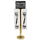 Tatco Wet Umbrella Bag Stand, 16w x 12d x 54.5h, Brass/Black/White Item: TCO57029