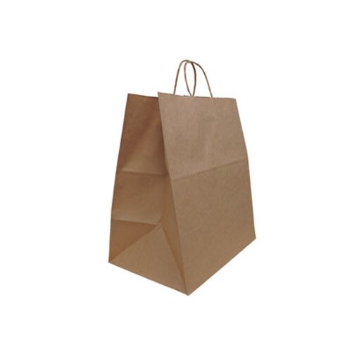 Solupac™ Take Out Twist Handle Bag, Natural Twisted-Paper Handles, 12" x 9" x 15.75", Natural, 200/Carton Item: TDPTKNTAOUDE