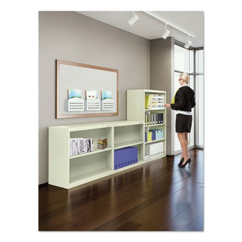 Tennsco Metal Bookcase, Six-Shelf, 34.5w x 13.5h x 78h, Putty Item: TNNB78PY