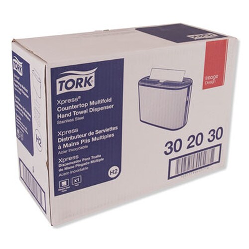 Tork® Xpress Countertop Towel Dispenser, 12.68 x 4.56 x 7.92, Stainless Steel/Black Item: TRK302030