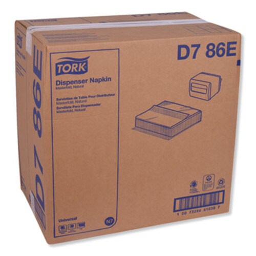 Tork® Universal Masterfold Dispenser Napkins, 1-Ply, 13" x 12" Natural, 6000/CT Item: TRKD786E