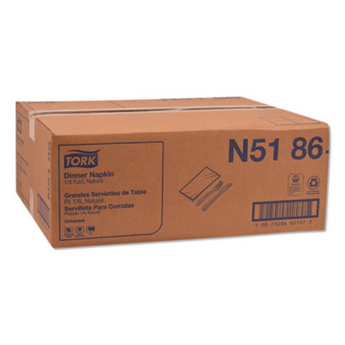 Tork® Universal One-Ply Dinner Napkins, 1-Ply, 15" x 17", Natural, 250/Pack, 12PK/CT Item: TRKN5186