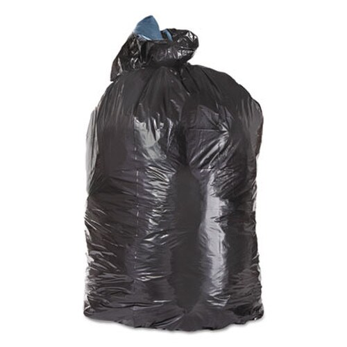 Trinity Plastics Low-Density Can Liners, 10 gal, 1 mil, 24" x 23", Black, Flat Pack, 500/Carton Item: TRNML2423