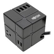 Tripp Lite by Eaton Power Cube Surge Protector, 3 AC Outlets/6 USB-A Ports, 6 ft Cord, 540 J, Black Item: TRPTLP366CUBEUS
