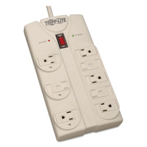 Tripp Lite by Eaton Protect It! Surge Protector, 8 AC Outlets, 8 ft Cord, 1,440 J, Light Gray Item: TRPTLP808