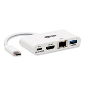 Tripp Lite by Eaton 4K Dock with Charging and Ethernet, USB C/4K HDMI/USB A/PD Charging, White Item: TRPU44406NH4GUC