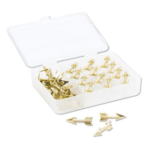 U Brands Fashion Push Pins, Steel, Gold, 0.38", 36/Pack Item: UBR3083U0624