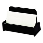 Universal® Business Card Holder, Holds 50 2 x 3.5 Cards, 3.75 x 1.81 x 1.38, Plastic, Black Item: UNV08109
