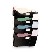 Universal® Grande Central Filing System, 4 Sections, Legal/Letter Size, Wall Mount, 16.63" x 4.75" x 27.5", Black, 4/Pack Item: UNV08137