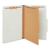 Universal® Four-Section Pressboard Classification Folders, 2" Expansion, 1 Divider, 4 Fasteners, Legal Size, Gray Exterior, 10/Box Item: UNV10262