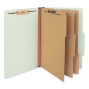 Universal® Eight-Section Pressboard Classification Folders, 3" Expansion, 3 Dividers, 8 Fasteners, Legal Size, Green Exterior, 10/Box Item: UNV10296