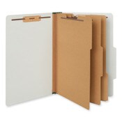 Universal® Eight-Section Pressboard Classification Folders, 3" Expansion, 3 Dividers, 8 Fasteners, Legal Size, Gray Exterior, 10/Box Item: UNV10297