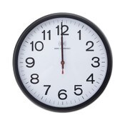 Universal® Deluxe 13 1/2" Indoor/Outdoor Atomic Clock, 13.5" Overall Diameter, Black Case, 1 AA (sold separately) Item: UNV10417