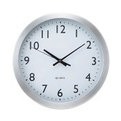 Universal® Brushed Aluminum Wall Clock, 12" Overall Diameter, Silver Case, 1 AA (sold separately) Item: UNV10425