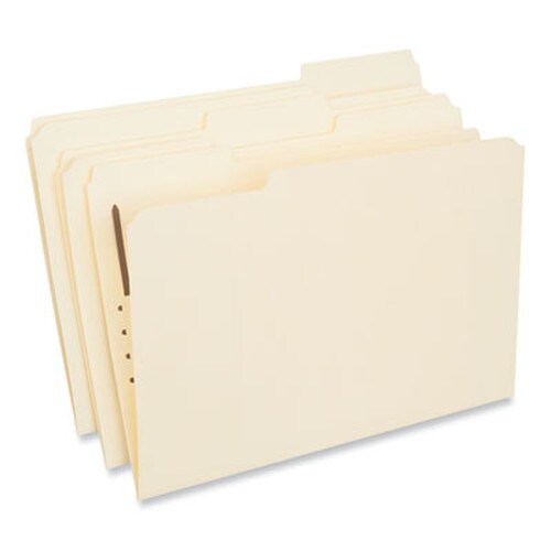 Universal® Reinforced Top Tab Fastener Folders, 0.75" Expansion, 1 Fastener, Legal Size, Manila Exterior, 50/Box Item: UNV13510