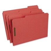Universal® Deluxe Reinforced Top Tab Fastener Folders, 0.75" Expansion, 2 Fasteners, Legal Size, Red Exterior, 50/Box Item: UNV13527