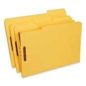 Universal® Deluxe Reinforced Top Tab Fastener Folders, 0.75" Expansion, 2 Fasteners, Legal Size, Yellow Exterior, 50/Box Item: UNV13528