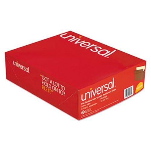 Universal® Redrope Expanding File Pockets, 5.25" Expansion, Letter Size, Redrope, 10/Box Item: UNV15262