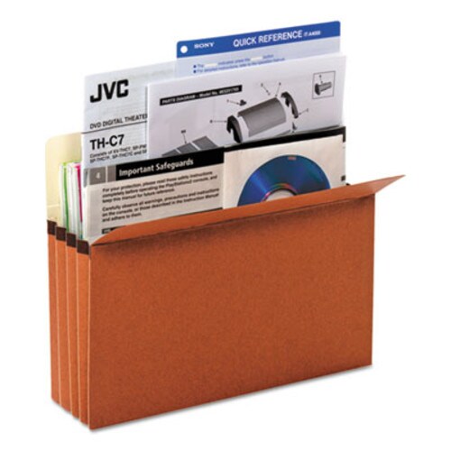 Universal® Redrope Expanding File Pockets, 3.5" Expansion, Letter Size, Redrope, 25/Box Item: UNV15343