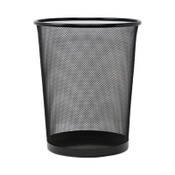 Universal® Mesh Wastebasket, 18 qt, Steel Mesh, Black Item: UNV20008