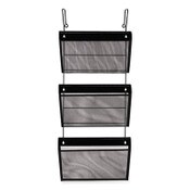 Universal® Mesh Three-Pack Wall Files, 3 Sections, Letter Size, 14.13" x 3.38" x 8.5", Black Item: UNV20011