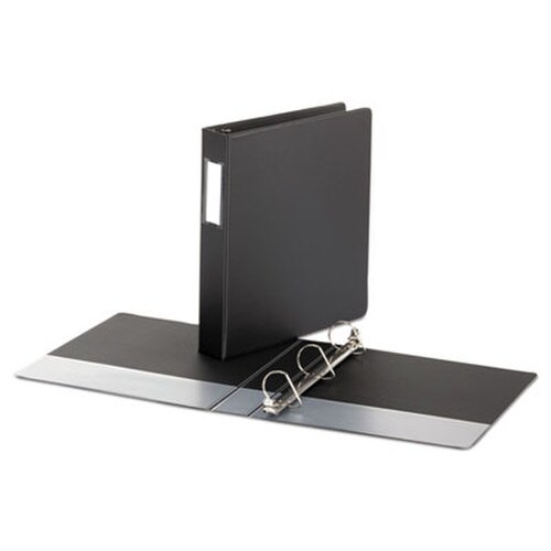 Universal® Deluxe Non-View D-Ring Binder with Label Holder, 3 Rings, 1.5" Capacity, 11 x 8.5, Black Item: UNV20771