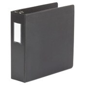 Universal® Deluxe Non-View D-Ring Binder with Label Holder, 3 Rings, 3" Capacity, 11 x 8.5, Black Item: UNV20791