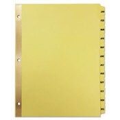 Universal® Deluxe Preprinted Plastic Coated Tab Dividers with Black Printing, 12-Tab, Jan. to Dec., 11 x 8.5, Buff, 1 Set Item: UNV20814