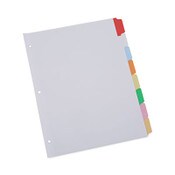 Universal® Deluxe Write-On/Erasable Tab Index, 8-Tab, 11 x 8.5, White, Assorted Tabs, 1 Set Item: UNV20819