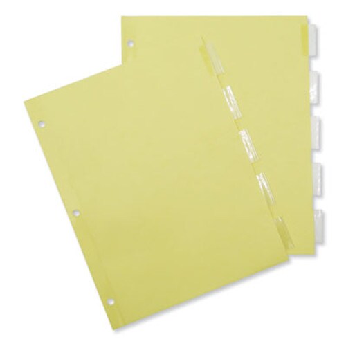 Universal® Insertable Tab Index, 5-Tab, 11 x 8.5, Buff, Clear Tabs, 24 Sets Item: UNV20831