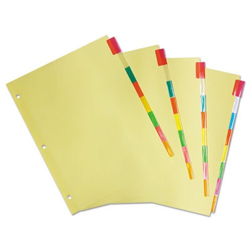 Universal® Insertable Tab Index, 8-Tab, 11 x 8.5, Buff, Assorted Tabs, 24 Sets Item: UNV20840